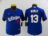 Youth Dodgers 13 Max Muncy Royal 2021 City Connect Cool Base Jersey,baseball caps,new era cap wholesale,wholesale hats